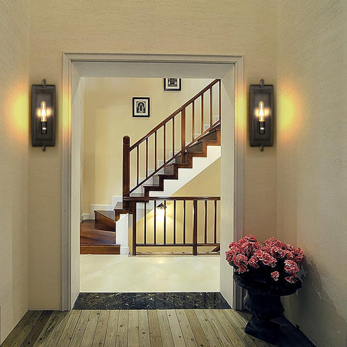 Set FRIDEKO HOME Wall Sconces of Two - Black Sconces Wall Lighting Rustic Wall Lamp Wall Mounted Light Wall Light