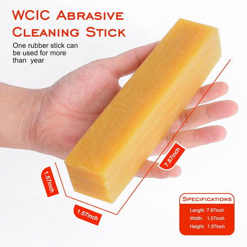 1 Pack Abrasive Cleaning Stick, 1-1/2" x 1-1/2" x 7-7/8" Natural Rubber Eraser Stick for Sanding Belts & Discs