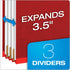 Pendaflex Pressboard Classification File Folders, 3 Dividers, 2" Fasteners, 2/5 Tab Cut, Letter Size, Bright Red, Box