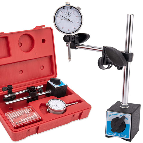 Dial Indicator with Magnetic Base Holder, Precision Inspection Set, 0-1.0" Tester Gage, 0.001" Precision Dial Test