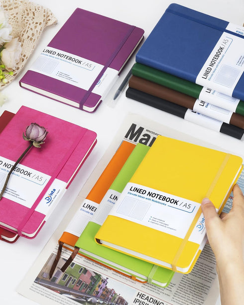 Hardcover Journals Bulk, 10 Packs A5 Lined Notebooks, 200 Pages/100 Sheets, 8.4 x 5.8 inch, 10 Colors