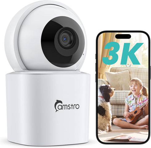 3K Indoor Security Camera 360PTZ Home Baby/Pet Monitor, Auto Tracking,2.4/5GHz WiFi, AI