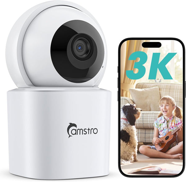 3K Indoor Security Camera 360PTZ Home Baby/Pet Monitor, Auto Tracking,2.4/5GHz WiFi, AI