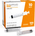 BH Supplies 10ml Luer Lock Tip Syringes (No Needle), Sterile, Individually Wrapped, 100 Syringes