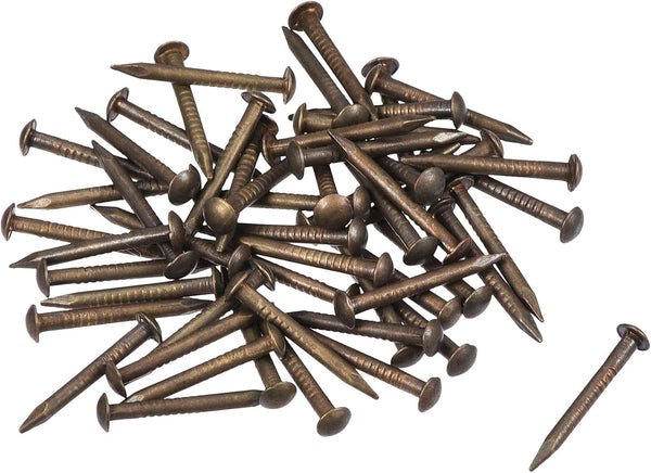 uxcell 50pcs Small Tiny Brass Nails 1.2x12mm for DIY Wooden Hardware Accessories