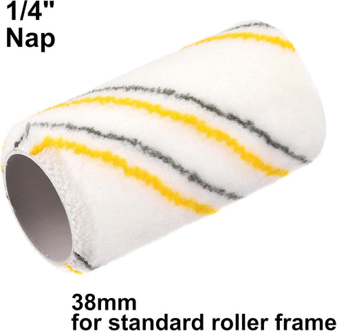 uxcell Paint Roller Cover 4 Inch x 1/4" Nap Mini Acrylic Fibers Brush for Household Painting, 6Pcs