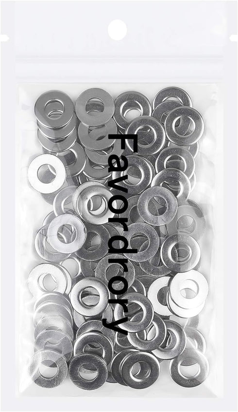 1/4 Inch Stainless Flat Washer, 5/8 Inch Outside Diameter, 304 Stainless Steel, 100 Pieces