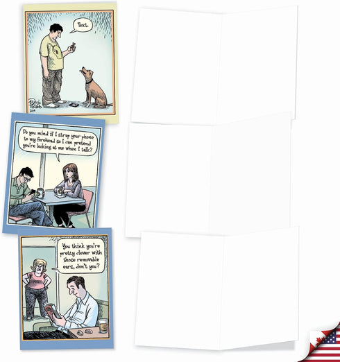 The Best Card Company - 10 Funny Assorted Blank Humor Notecards Boxed Set (4 x 5.12 Inch)