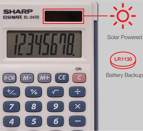 Sharp EL-243SB 8-Digit Pocket Calculator
