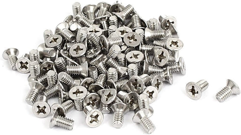 uxcell M4x8mm Countersunk Flat Head Phillips Screw Bolts (Pack of 100)