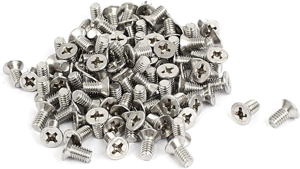 uxcell M4x8mm Countersunk Flat Head Phillips Screw Bolts (Pack of 100)