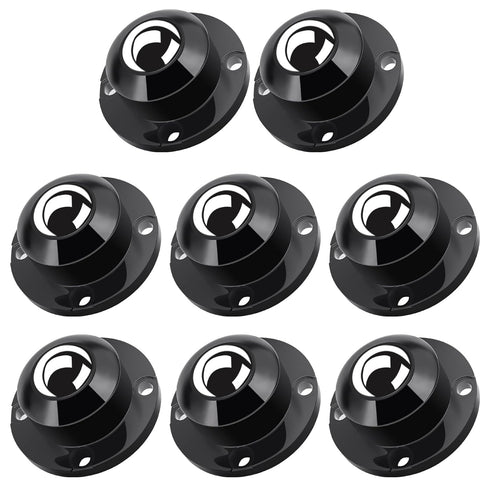 Self Adhesive Caster Wheels, 1 Inch Swivel Steel Appliance Rollers, 28 LBS Load Capacity (8 PCS, Black)