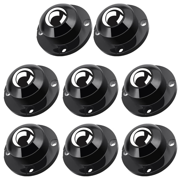 Self Adhesive Caster Wheels, 1 Inch Swivel Steel Appliance Rollers, 28 LBS Load Capacity (8 PCS, Black)