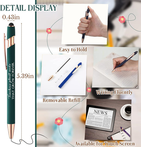Inspirational Pens Thank You Gifts, Black Ink Motivational Quote Touch Pens, Employee Appreciation Gifts, 50 Pcs