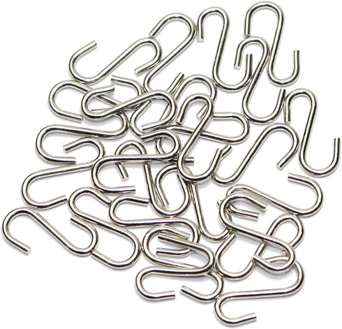 Millennial Essentials Mini S Hooks Connectors, 200pcs S Shaped Wire Hook Hangers for DIY Crafts, Jewelry, Key Chain.