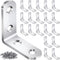 DOUDOULE 20PCS L Bracket Corner Brace Sets, Stainless Steel L Brackets for Wood