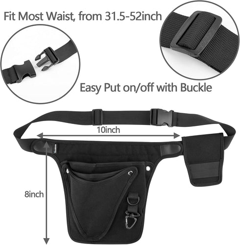 Garden Tool Belt Holster for Women & Men- Womens Adjustable Tool Belt Pouch for Electrician, Carpenter and Construction - LIFETIME Heavy Duty Oxford Tool Belt - Fits from 24" to 53" (Black) by Homakover