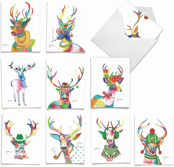 The Best Card Company Variety Pack of 10 Christmas Greeting Cards with Envelopes, Humor Holiday Assortment (10 Designs)