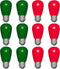 12 Pack S14 Red Light Bulb Green Light Bulb Ceramic Incandescent 11