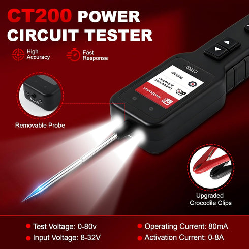screen12-24V Power Circuit Probe,Colour DC Car Electrical System Diagnostic Test Tool,Electrical Short Open Breaker