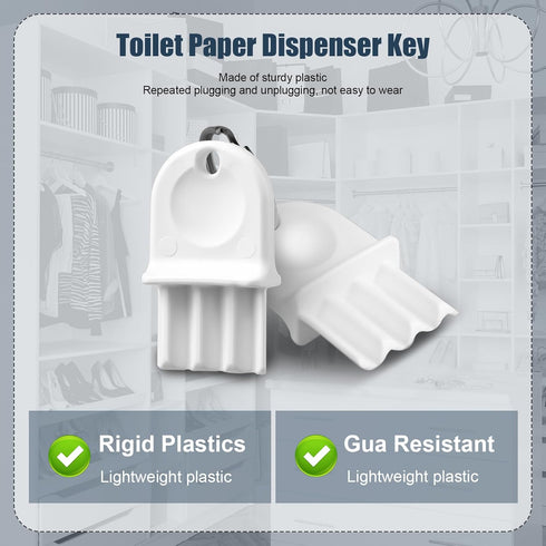 PEUTIER 10pcs Toilet Paper Dispenser Key, Universal Paper Towel Dispenser Key Replacement Tissue Dispenser Key Hard
