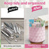Sparkling Diamond-like Desk Organizer, 360° Rotating Pen Holder with 5 Compartments for Office, School, Home (Pink)
