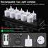 12pcs Esup Rechargeable Tea Lights Candles Flameless Flickering Candles with Remote Control Timer & Charging Base