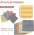 Yinder 24 Pack 720 Sheets Transparent Sticky Notes Translucent Clear Lined Sticky Note Self Sticky Notes for Bible Tabs, Book Tabs, Office School Supplies(Pastel Colors, 3 x 3 Inch)