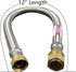 EZ-Fluid 3/4" Compression x 3/4"FIP x 12" Braided Flexible Stainless Steel Water Heater Connector Supply Line, 1-Pack