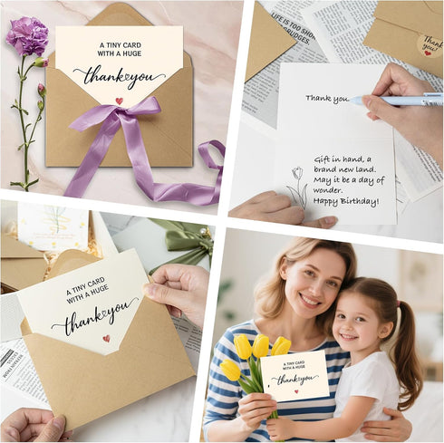 MIXVOVA 25 Pack 350GSM, Thank You Cards with Envelopes, Business, Graduation, Baby Shower & Wedding Thank You Cards