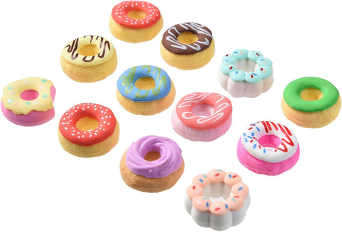 Donut Erasers for Kids, Bulk 24 Pieces, 3D Cute Fun Food Erasers for Party Favors, Classroom Prizes