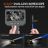 NIDAGE Dual Lens Borescope Inspection Camera, 1920P HD Endoscope with Light, 11.5FT Flexible Snake Camera