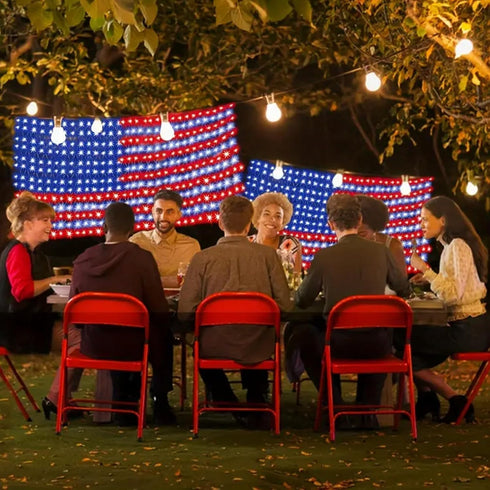 420 4th, American Flag Lights, Super Bright Lighted American Flag Net Light Waterproof US Flags String Light