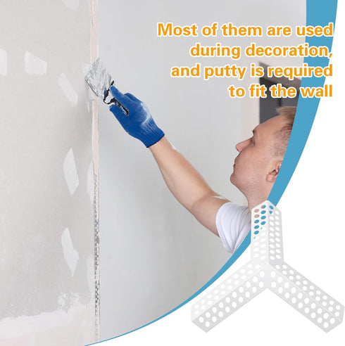24 Pcs 3 Way Corners for Drywall, Anti Crack Reinforced Corner Bead for Wall Crack Repair Tool