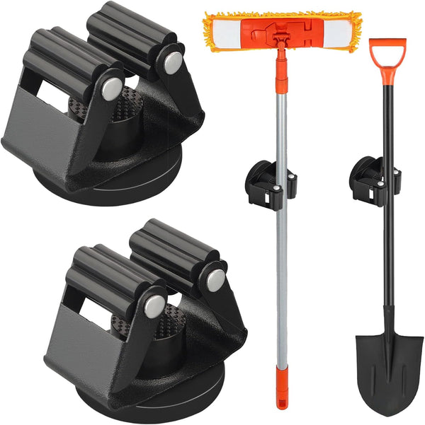 MUTUACTOR Magnetic Broom Holder Heavy Duty,12lbs Magnetic Mount Broom and Mop Holder