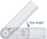 Plastic Goniometer Quick Angle Protractor - Clear Angle Finder with 7 Inch Arm for Measuring