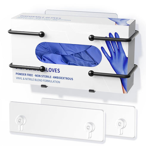Glove Box Holder, Adhesive Wall-Mounted Metal Dispenser, Tool-Free Organizer for Rubber Latex
