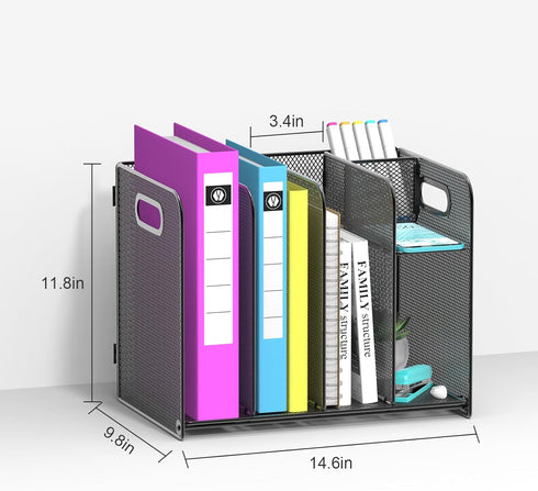 samstar Vertical Magazine File Holder, Desk File Organizer Book Binder Holder for Office School Supplies