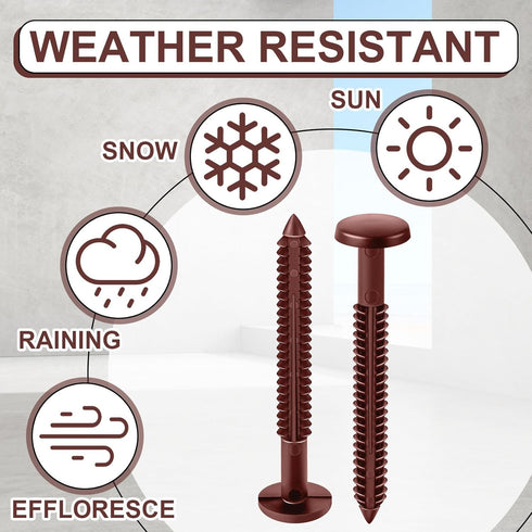 Blulu 36 3 Inch Pcs Vinyl Shutter Fastener Window Panel Peg Lok Pin Pegs Screws Shutter Spikes Anchor (Burgundy Red)
