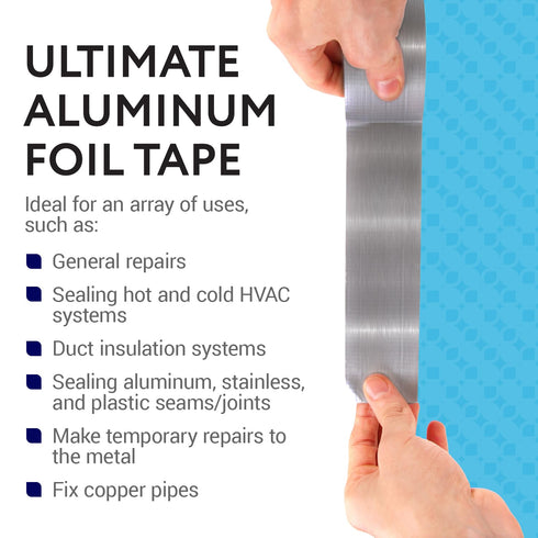 IMPRESA Aluminum Foil Tape, 1.9 Inches Wide (150 Feet/50 Yards), Ideal for Sealing and Patching HVAC Ducts