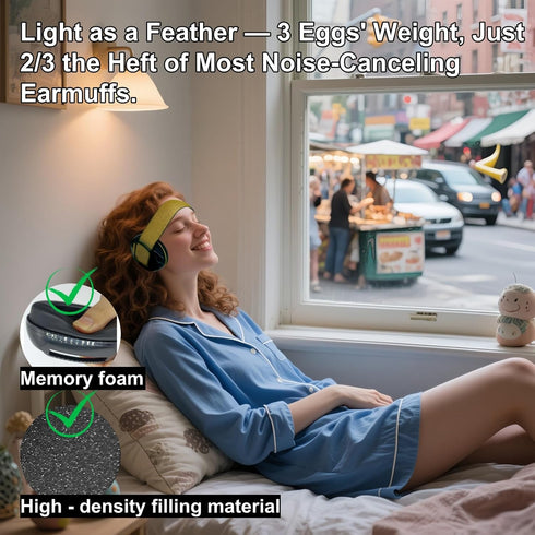 Sleep Ear Muffs Noise Reduction with Earplugs Noise Cancelling Earmuffs Lightweight Sound Proof Ear Protection