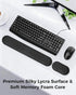 Set Wrist Rest for Keyboard and Mouse, Ergonomic Wrist Support with Memory Foam, Silky Lycra Cover, Non-Slip Base