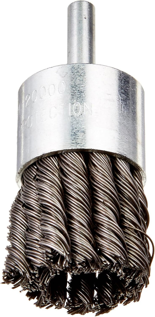 Firepower 1423-2118 Knot Type Crimped Wire End Brush, 1-1/2-Inch Diameter, 1/4-Inch Shank
