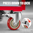 FOCBUGU 4 Inch Set 4, 2200lbs Heavy Duty Swivel Caster Wheels with Brake, of Industrial Locking Rolling Plate Casters