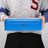 Durable Metal Cash Box with Key Lock, Money Tray, Security Locker with Cable, Blue