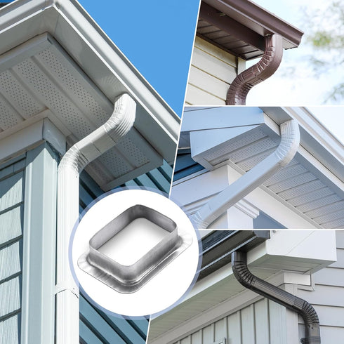 3" x 4" Rain Gutter Downspout Drop Outlet Aluminum K Style (2 Pack)