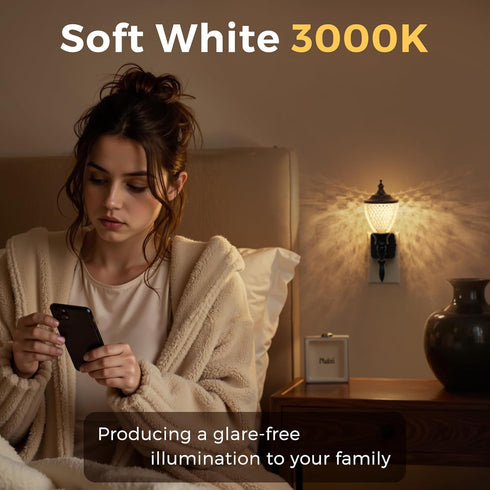 Sensor,3000K L LOHAS LED Night Lights Plug into Wall,Vintage Night Light with Dusk to Dawn Soft White,Brightness