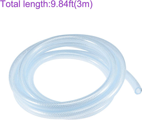 DMiotech 10mm ID 15mm OD Braided PVC Tube, Flexible Hose Tubing for Garden Water, 3 Meter Length