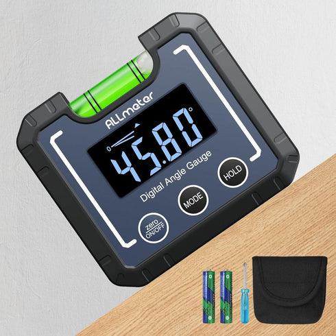 0-360 Digital Angle Finder Level, Magnetic Electronic Gauge Inclinometer Protractor Tool with Bubble Level and