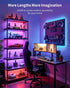44 RGB+IC LED Strip Lights, Smart LED Light for Bedroom, Color Changing LED Strips with Scene Modes, Segmented Control